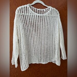 Women's Open-Knit Lightweight Sweater - Cream